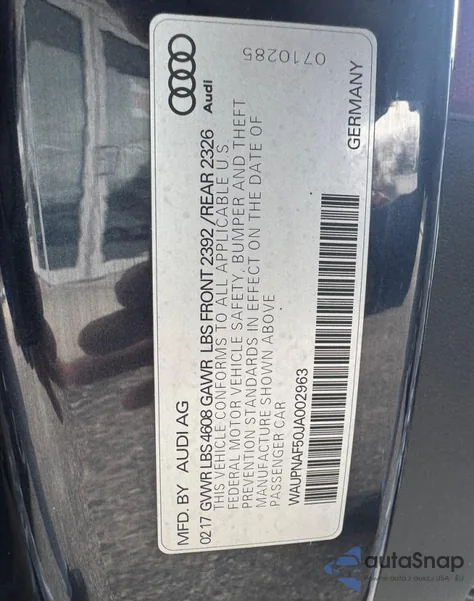 2018 Audi A5 Premium Plus z USA, uszkodzony, nr VIN WAUPNAF50JA002963